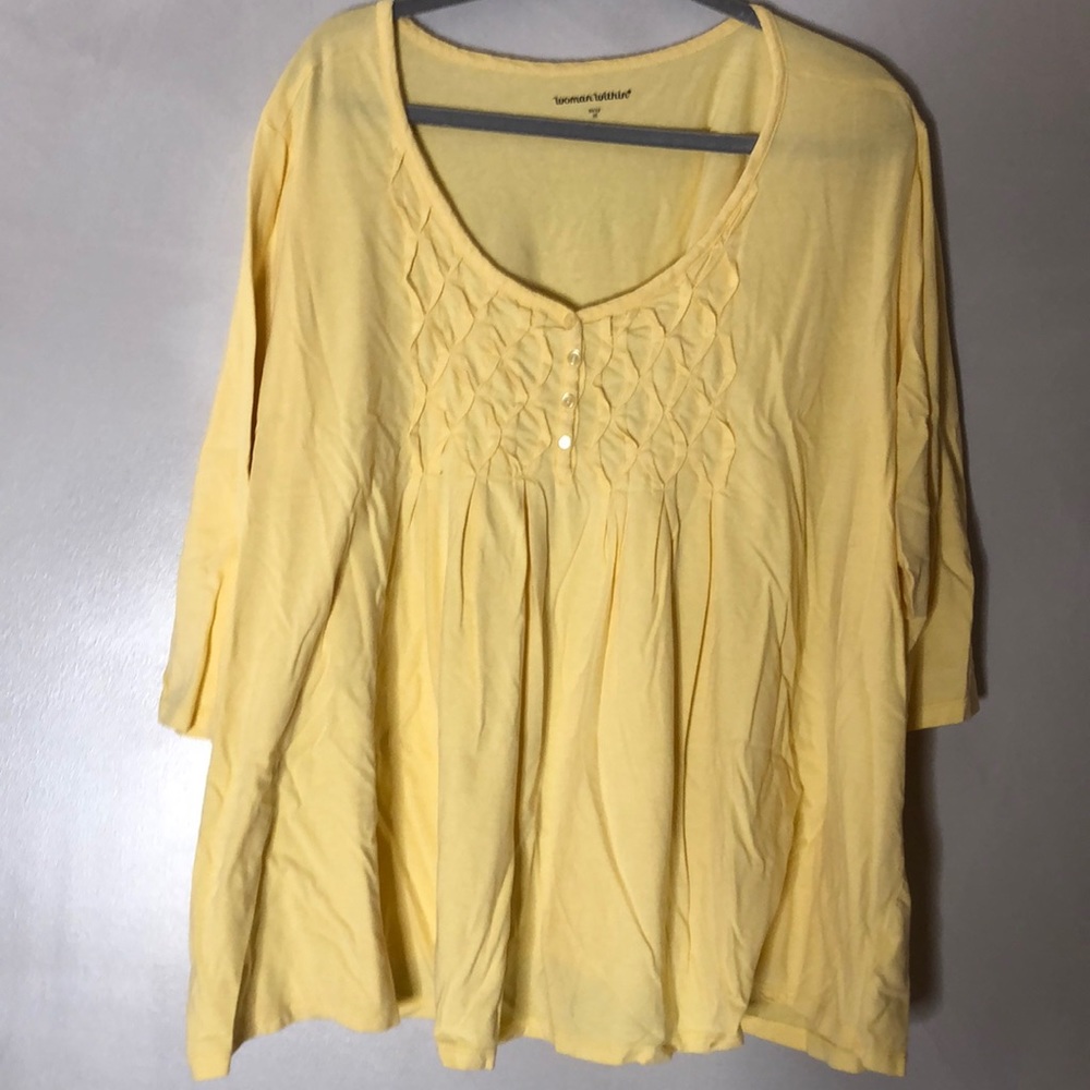 Woman Within Yellow 3X Top